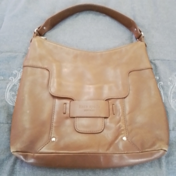 Kate Spade New York Vintage Leather Front Flap Hobo Shoulder Bag Brown - Picture 12 of 12